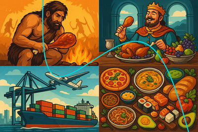 🏛️ Historia de los alimentos: Del banquete prehistórico al festín global