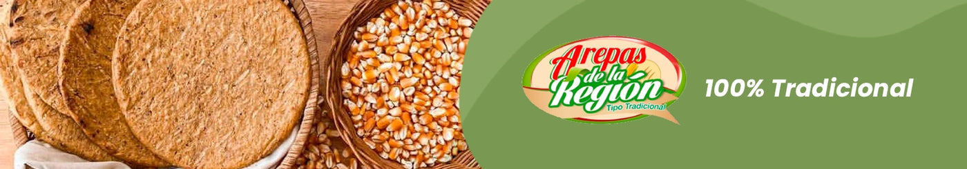 Arepas 100% de maíz, sin harina, tradicionales como las hacían nuestros abuelos con el auténtico sabor casero.