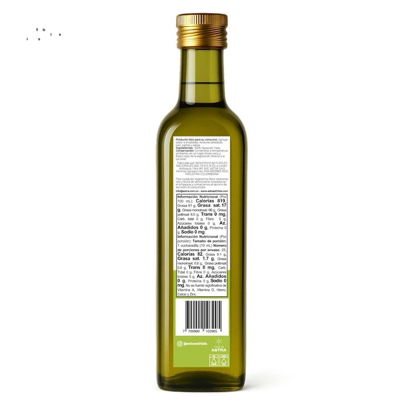 Aceite de Aguacate Clean Label x 250 ml – Eatsy Market
