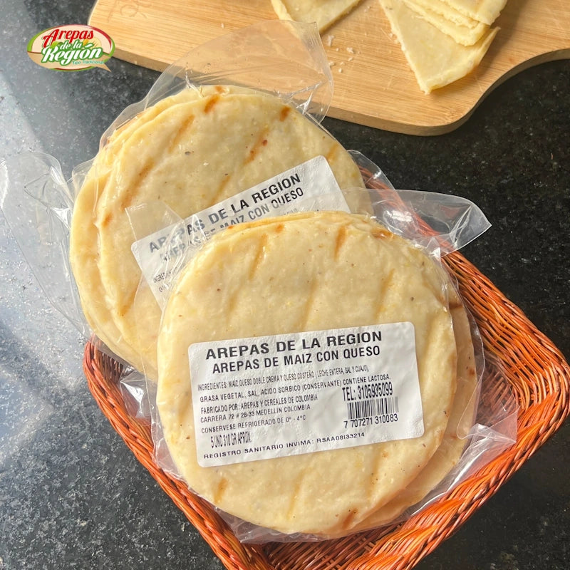 Arepa Tela de Maíz y Queso x 5 und-Cereales y Granos-Arepas de la Región-Eatsy Market