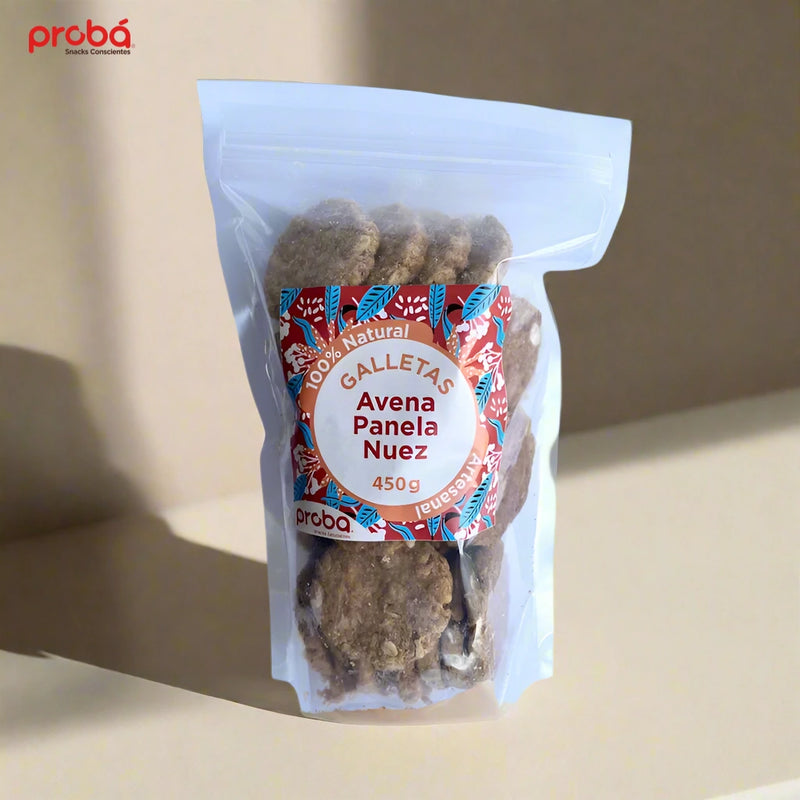 Galleta de Avena, Panela y Nuez x 450 gr-Pasabocas y Snacks-Proba-Eatsy Market