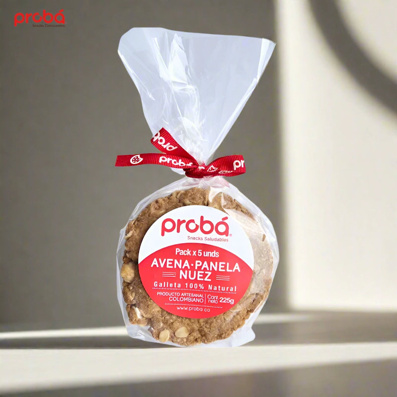 Galleta de Avena, Panela y Nuez x 5 pack de 45 gr-Pasabocas y Snacks-Proba-Eatsy Market