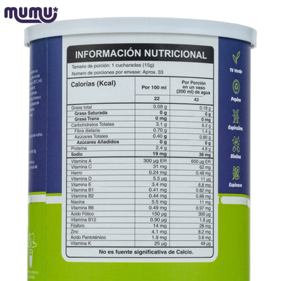 Batido Verde en Polvo x 500 gr (33 porc)-Bebidas-Mumu-Eatsy Market