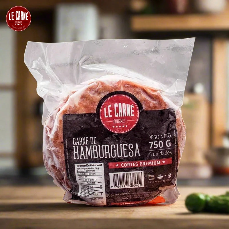 Hamburguesa Ahumada de Res y Cerdo x 5 und (750 gr)-Proteínas-Le Carne-Eatsy Market