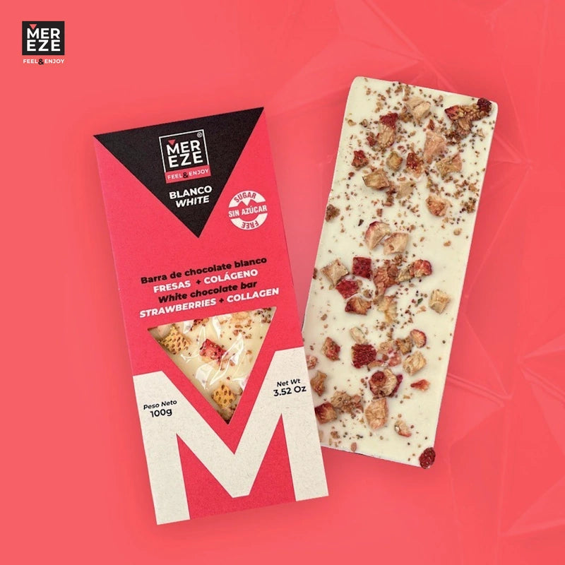 Chocolate Blanco con Fresa y Colageno-Chocolates-Mereze-x 100 gr-Eatsy Market