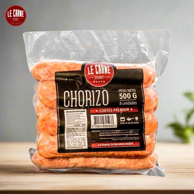 Chorizo de Res y Cerdo Bajo en Grasa x 8 und (500 gr)-Proteínas-Le Carne-Eatsy Market