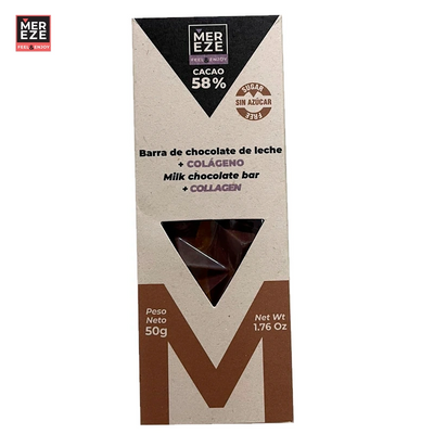 Chocolate de Leche al 58% sin Azúcar y Colageno x 50 gr-Chocolates-Mereze-Eatsy Market