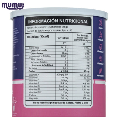 Colageno Hidrolizado Vainilla x 500 gr (33 porc)-Bebidas-Mumu-Eatsy Market