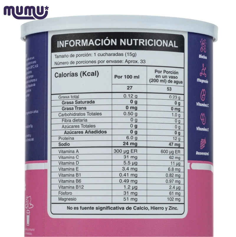 Colageno Hidrolizado Vainilla x 500 gr (33 porc)-Bebidas-Mumu-Eatsy Market