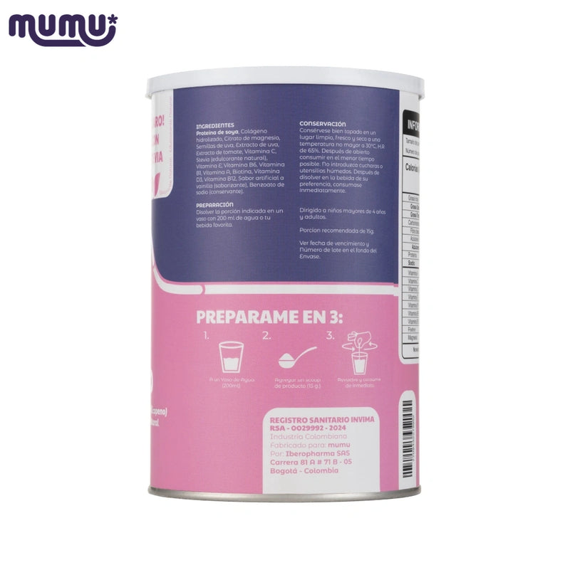 Colageno Hidrolizado Vainilla x 500 gr (33 porc)-Bebidas-Mumu-Eatsy Market