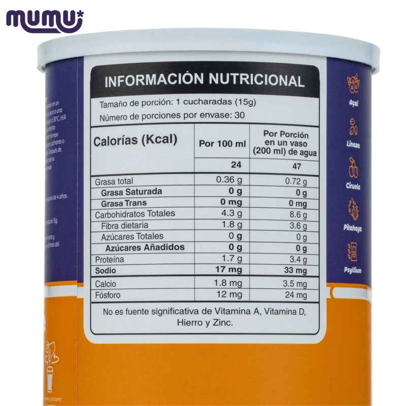 Fibra Prebiotica x 450 gr (30 porc)-Bebidas-Mumu-Eatsy Market