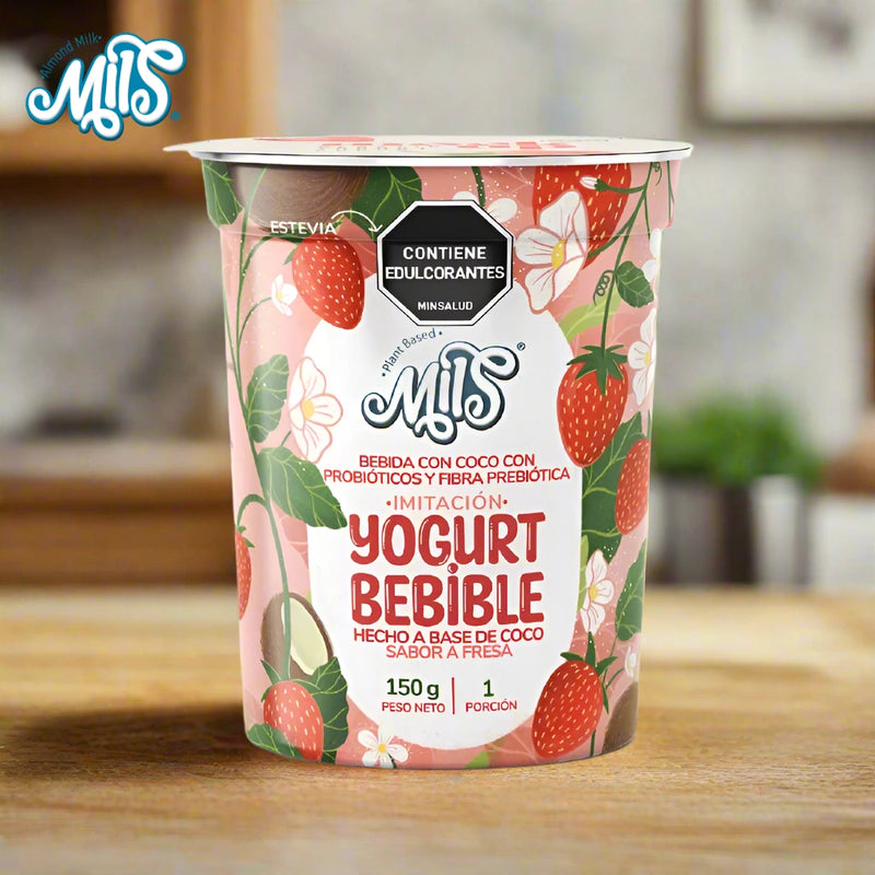 Yogurt de Coco Bebible Sabor Fresa-Bebidas-Mils-Eatsy Market