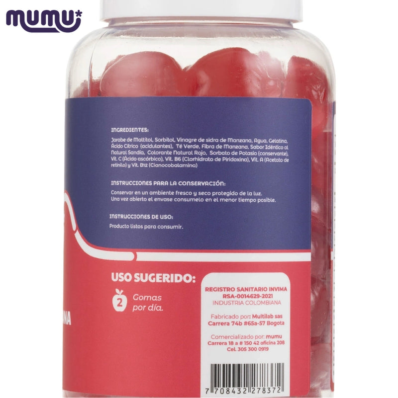 Gomitas Sandia de Vinagre de Manzana x 240 gr (30 porc)-Pasabocas y Snacks-Mumu-Eatsy Market