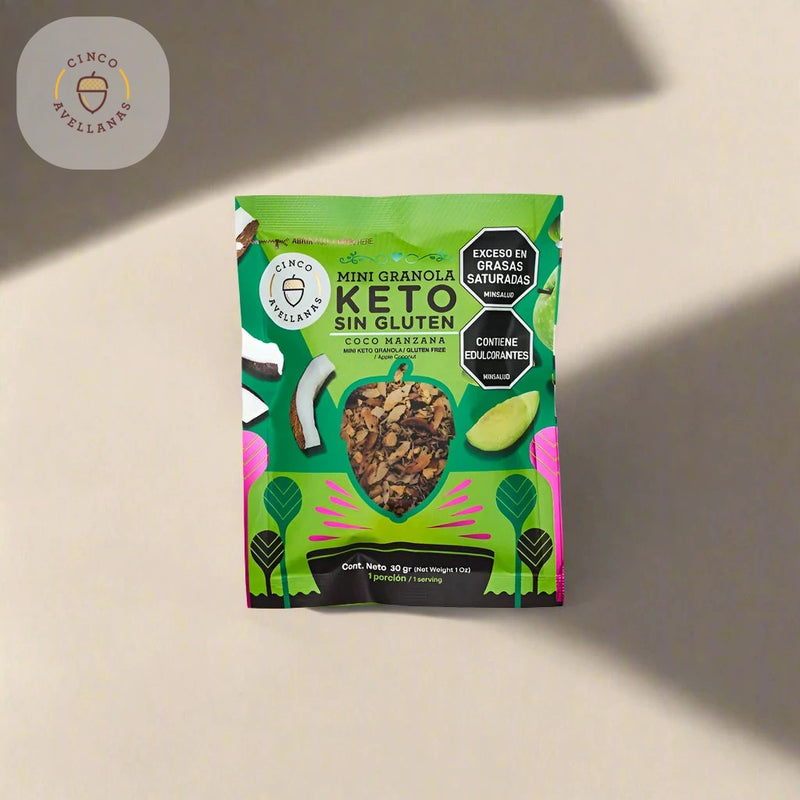 Granola Keto de Coco y Manzana x 30 gr (1 porc)-Despensa-Cinco Avellanas-Eatsy Market