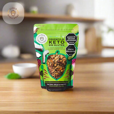 Granola Keto de Coco y Manzana x 400 gr (13 porc)-Despensa-Cinco Avellanas-Eatsy Market