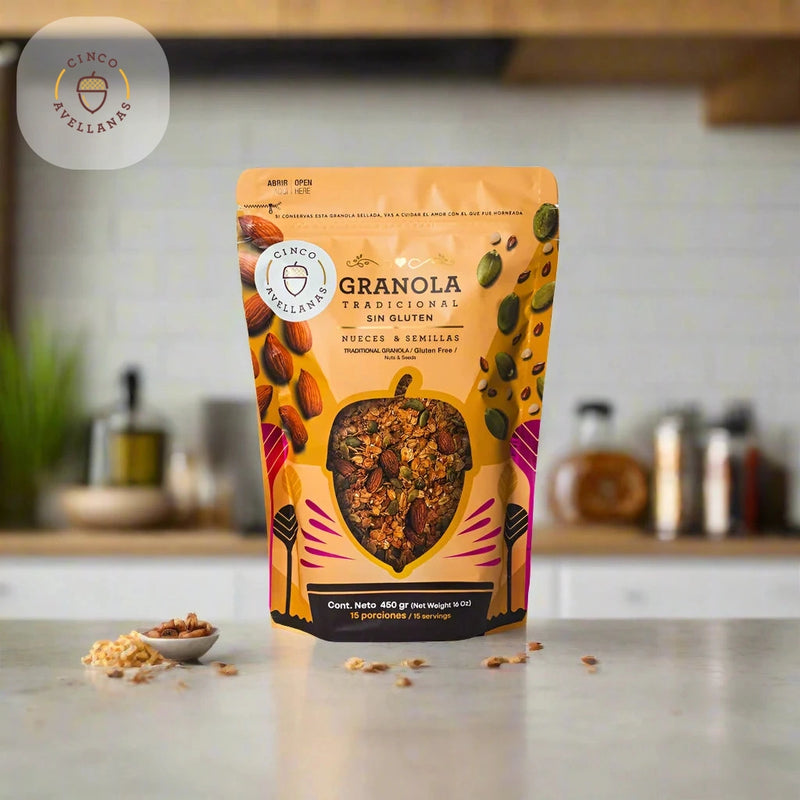 Granola Tradicional de Nueces y Semillas x 450 gr (15 porc)-Despensa-Cinco Avellanas-Eatsy Market