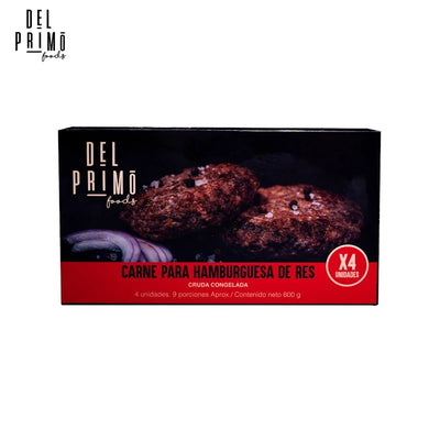 Carne de Hamburguesa de Res x 4 und de 150 gr-Proteínas-Del Primo-Eatsy Market