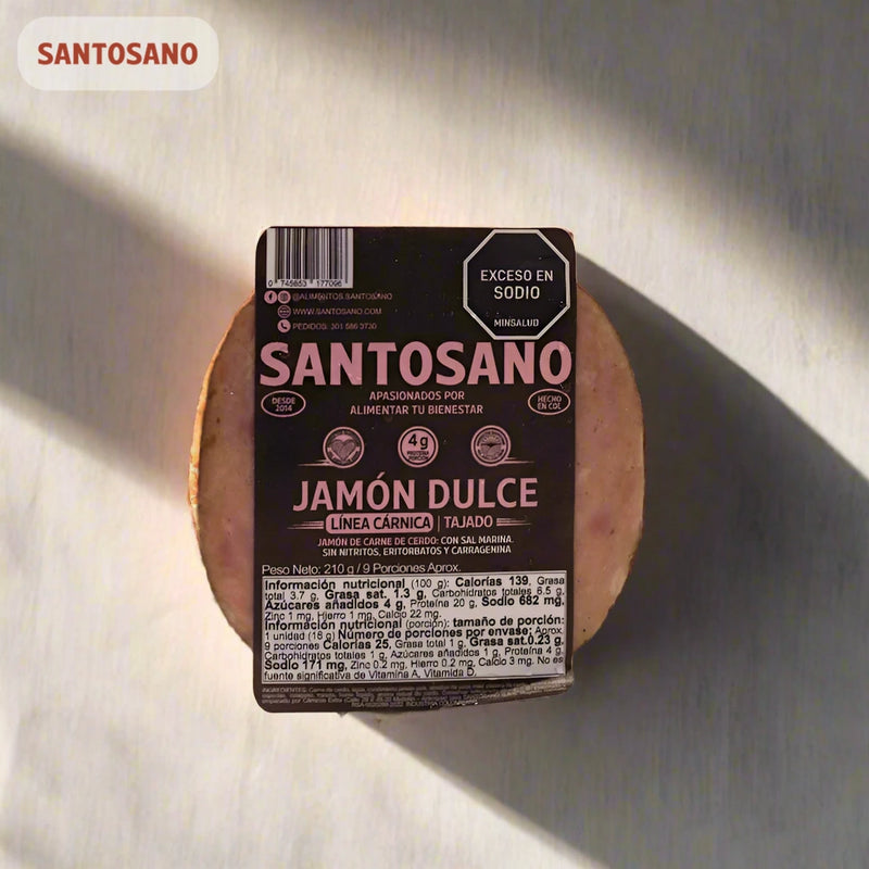Jamon de Cerdo Dulce Libre de Nitritos x 9 und (210 gr)-Proteínas-Santosano-Eatsy Market