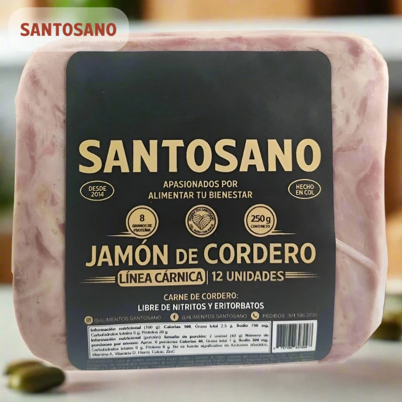 Jamon 100% de Cordero Tajado x 12 und (250 gr)-Proteínas-Santosano-Eatsy Market