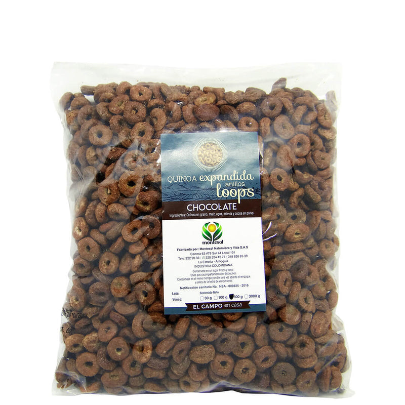 Loops Quinua Expandida Chocolate x 500 gr-Granola y cereales-MonteSol-Eatsy Market