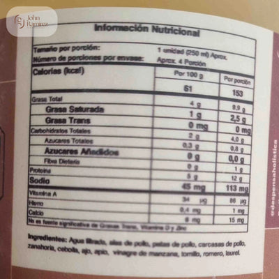 Caldo de Hueso de Pollo en Cocción Lenta x 850 ml