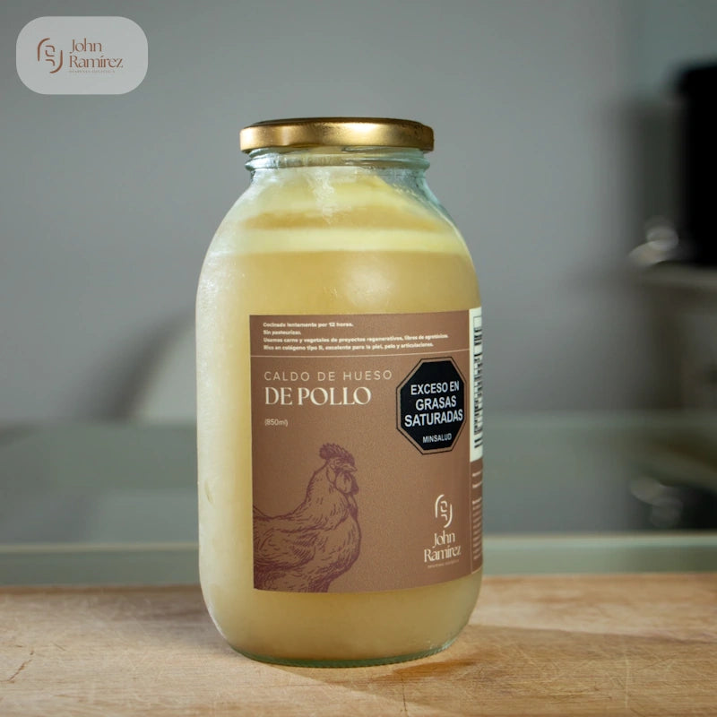 Caldo de Hueso de Pollo en Cocción Lenta x 850 ml-Proteínas-John Ramirez-Eatsy Market