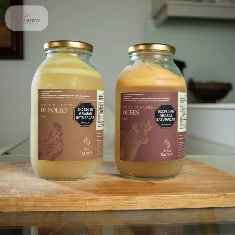 Duo Caldos de Hueso en Cocción Lenta x 2 de 850 ml-Proteínas-John Ramirez-Eatsy Market