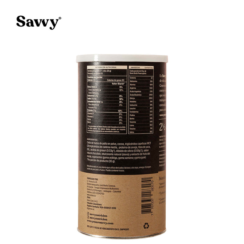 Proteína Bone Broth de Chocolate-Proteínas-Savvy-x 560 gr-Eatsy Market