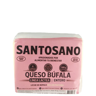 Queso Mozzarella Entero 100% De Bufala Santo Sano x 500 Gr-Santosano-Eatsy Market