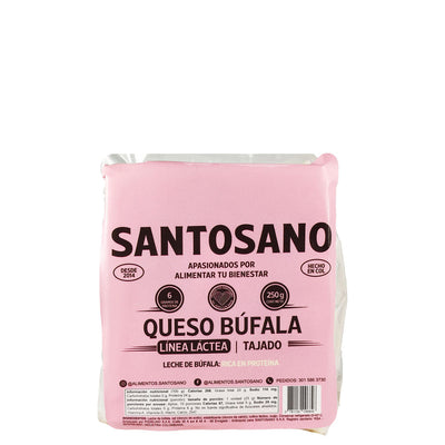 Queso Mozzarela 100% De Bufala Tajado x 250 Gr-Santosano-Eatsy Market