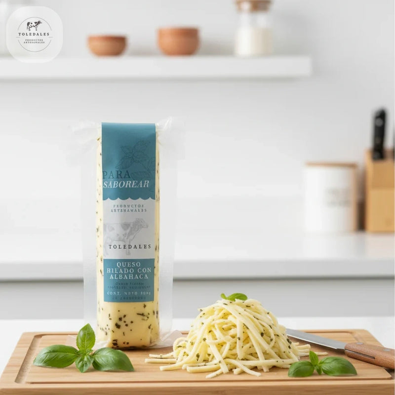 Queso Hilado con Albahaca x 200 gr-Proteínas-Toledales-Eatsy Market