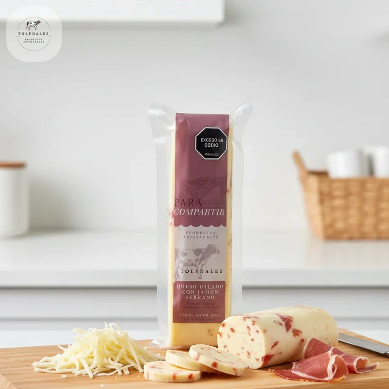 Queso Hilado con Jamón Serrano x 200 gr-Proteínas-Toledales-Eatsy Market