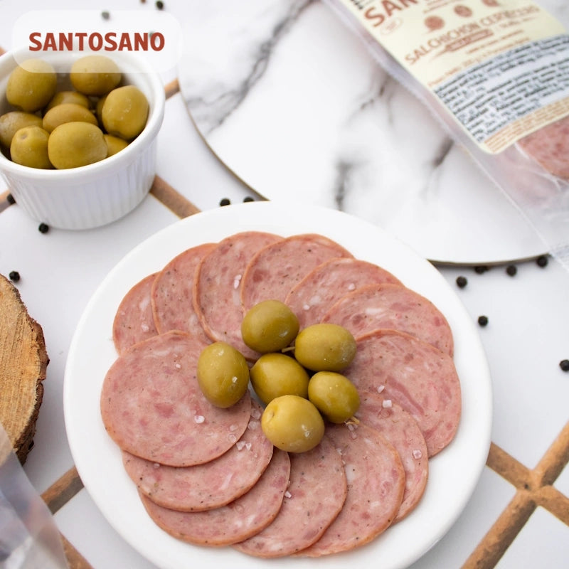 Salchichon Cervecero Tajado Libre de Nitritos x 8 und (200 gr)-Proteínas-Santosano-Eatsy Market