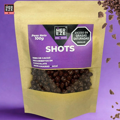 Shots al 70% con Nibs de Cacao y Acai x 100 gr-Chocolates-Mereze-Eatsy Market