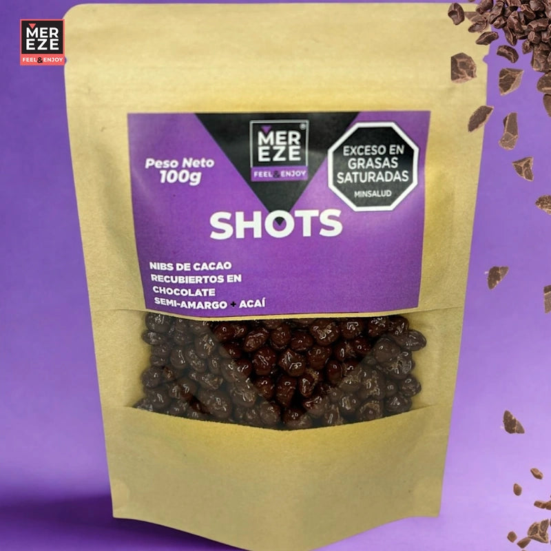 Shots al 70% con Nibs de Cacao y Acai x 100 gr-Chocolates-Mereze-Eatsy Market