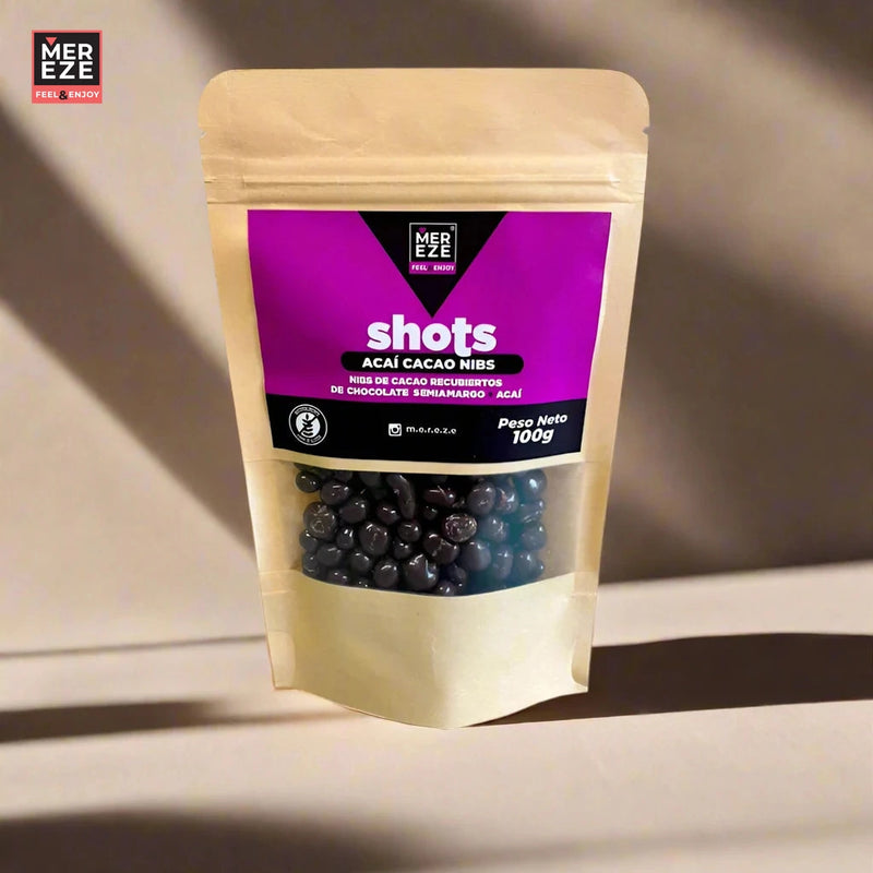 Shots al 70% con Nibs de Cacao y Acai x 100 gr-Chocolates-Mereze-Eatsy Market