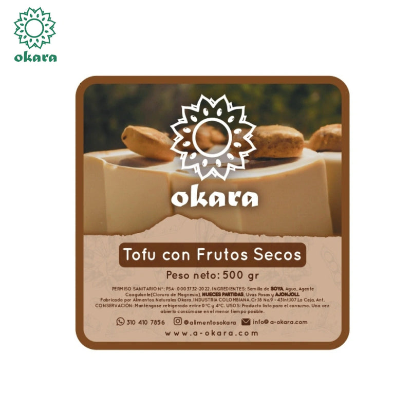 Queso Tofu con Frutos Secos-Proteínas-Okara-x 80 gr (3 porc)-Eatsy Market