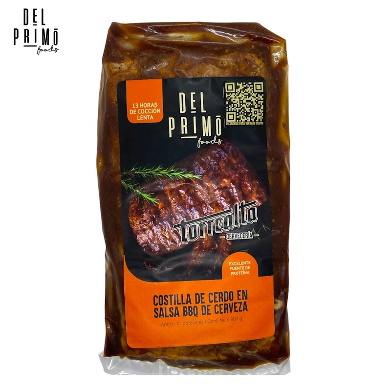 Costillas de Cerdo en BBQ de Cerveza Torre Alta x 3 a 4 porc (900 gr)