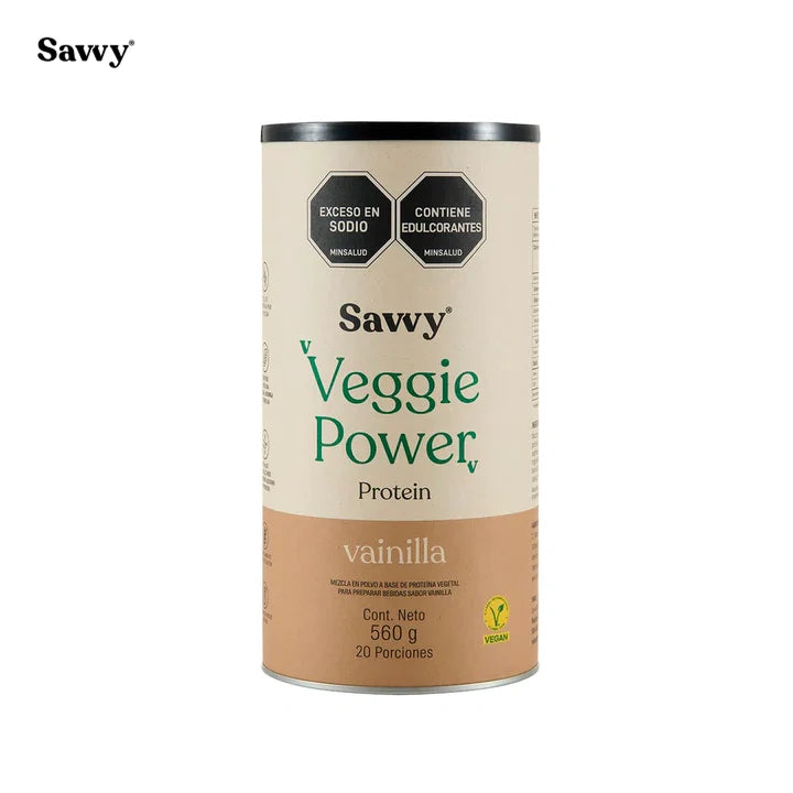 Proteína Veggie Power de Vainilla-Proteínas-Savvy-x 560 gr-Eatsy Market