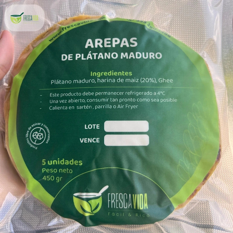 Arepa de Platano Maduro Fresca Vida x 5 und-Cereales y Granos-Fresca Vida-Eatsy Market