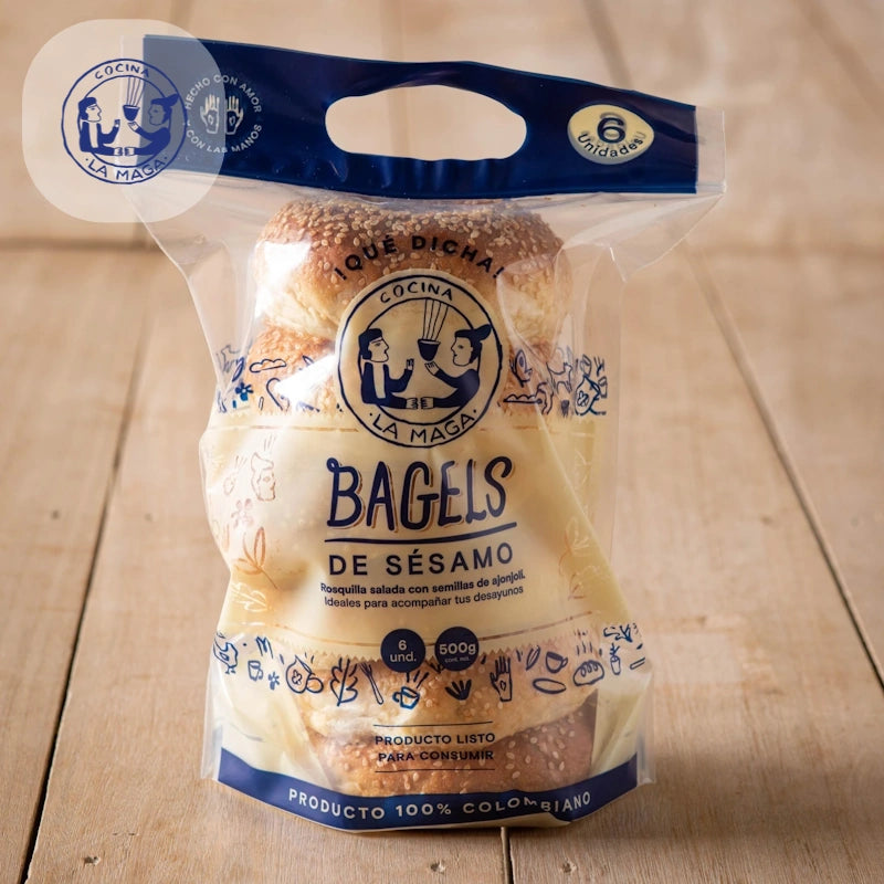 Bagels de Sésamo x 6 und (500 gr)-Panadería-La Maga-Eatsy Market