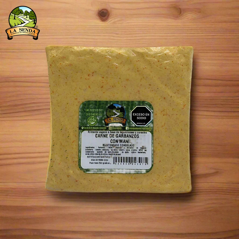 Carne Vegana de Garbanzo con Mani x 10 porc (500 gr)-Proteínas-La Senda-Eatsy Market