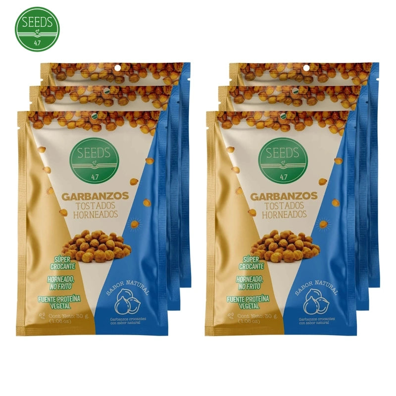 Garbanzos Crocantes Naturales x 6 paq de 30 gr-Pasabocas y Snacks-Seeds 4.7-Eatsy Market
