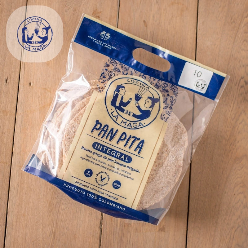 Pan Pita Integral x 8 und (880 gr)-Panadería-La Maga-Eatsy Market