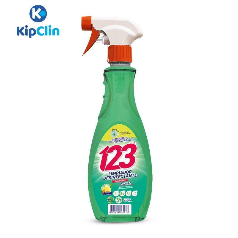 Limpiador Desinfectante Multisuperficies 123 Vinagre y Bicarbonato x 500 ml-Limpieza & Desinfección-KipClin-Eatsy Market