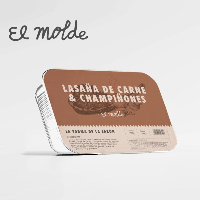 Lasaña de Carne y Champiñones-Moldes-El Molde-Individual-Eatsy Market
