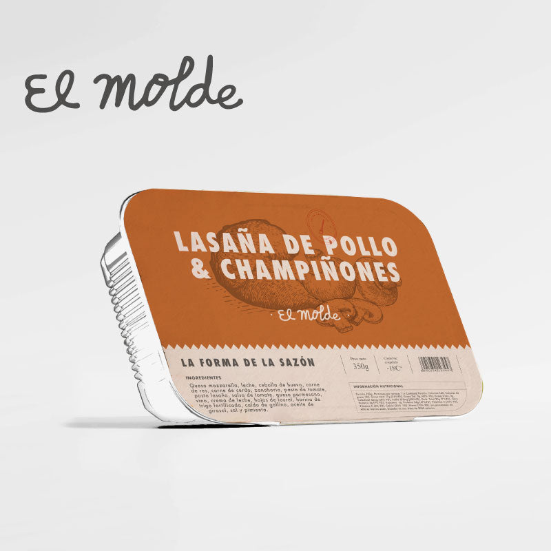 Lasaña de Pollo y Champiñones-Moldes-El Molde-Individual-Eatsy Market