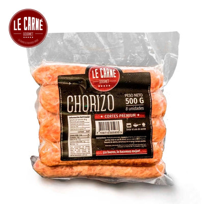 Chorizo de Res y Cerdo Bajo en Grasa x 8 und (500 gr)-Proteínas-Le Carne-Eatsy Market